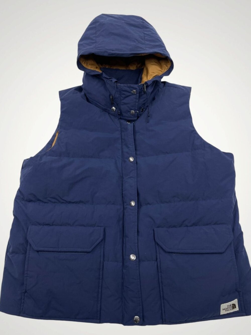 The North Face Down Sierra Puffer Vest Jacket 600 Removable Hood Blue Women’s XL